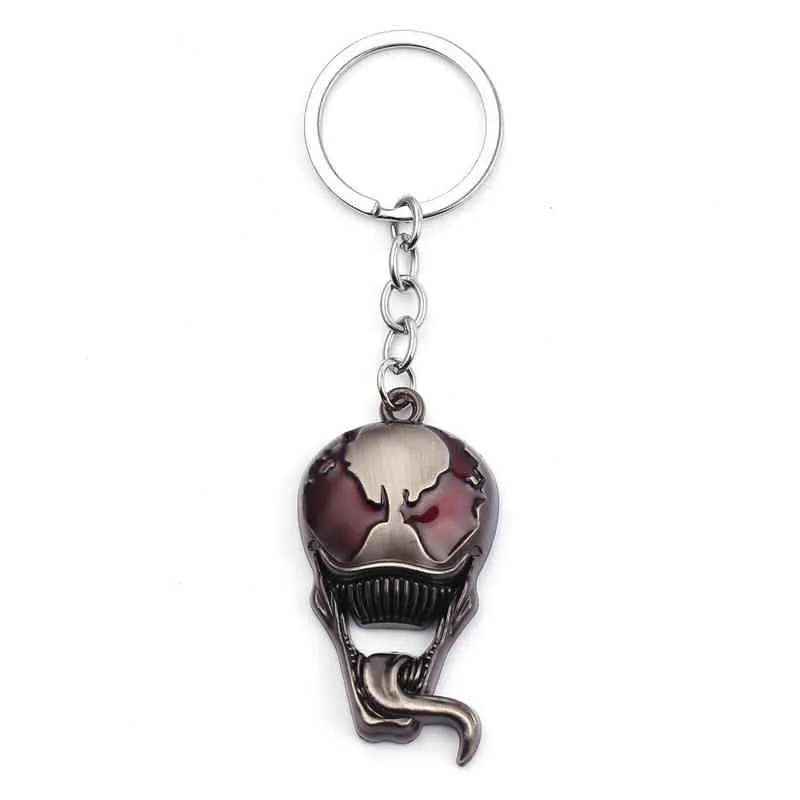 2021 Movie Black Guardian Metal Keychain Long Tongue Pendant Car Key Ring Llaveros For Men Superhero Movie Jewelry Accessories