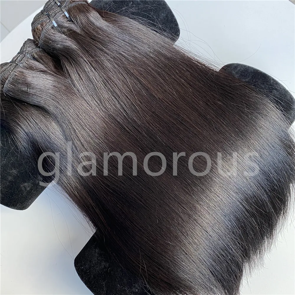 Super Double Drawn Bone Straight Hair 3 Bundles Extensions Brazilian Virgin Raw Cuticle Aligned 100% Human Hair Weave