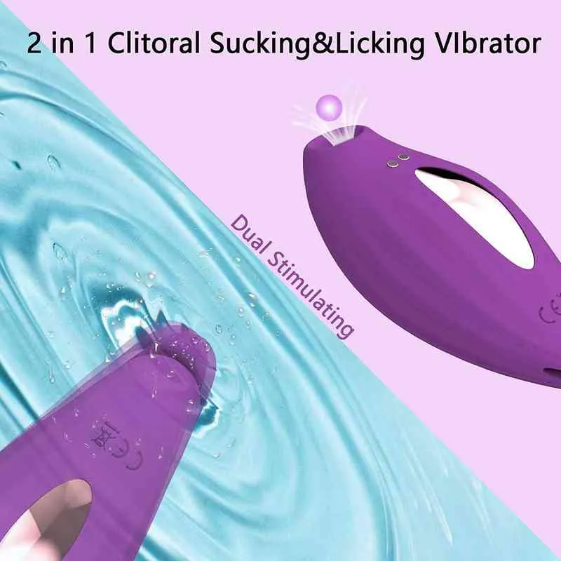 Vibratore succhiare il clitoride 10 Vibrazioni 5 Intensità Aspirazione Masturbazione femminile 2 in 1 Stimolatore clitoridi Giocattolo adulti donne 0216