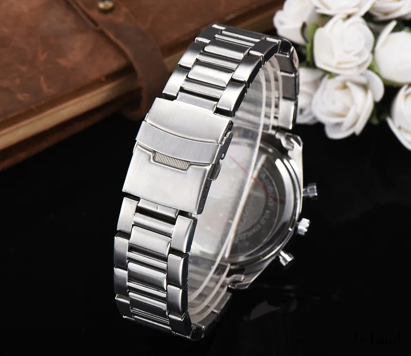 Fashion Brand Watches Men Male Multifunction Style Metal Steel Quartz Wrist Watch Small Dials Can Work A20