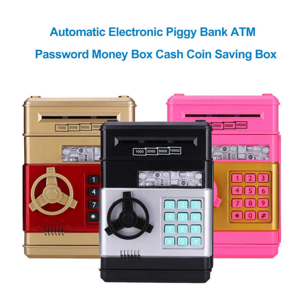 Электронный пигги -банк безопасные коробки для детей для детей цифровые монеты сейф -сэкономить сейф -абиты, рождественский подарок рождественский подарок x070256h