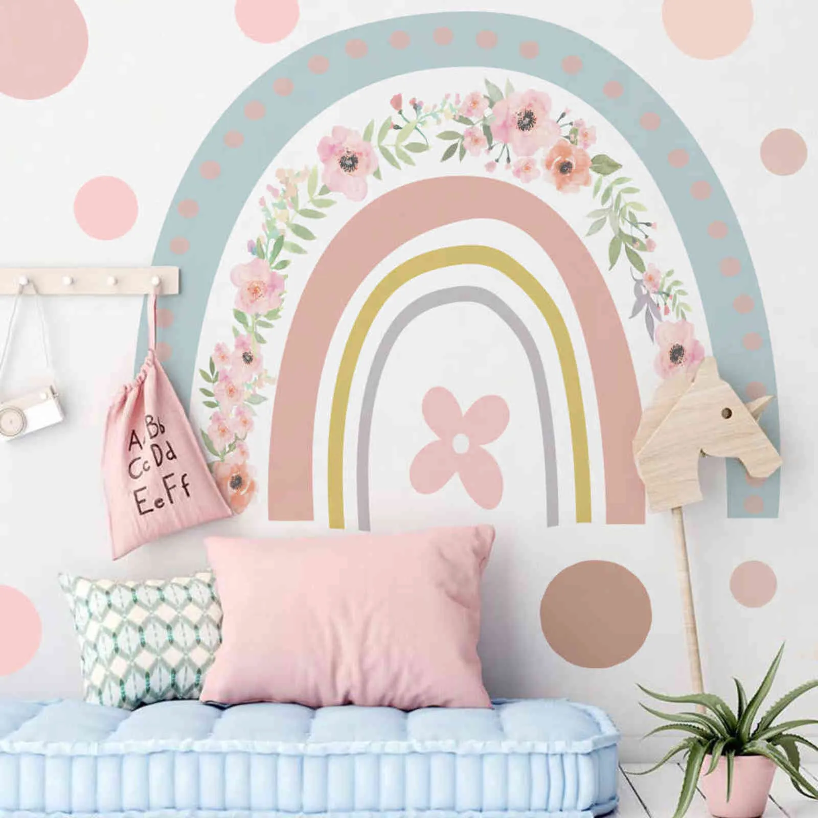 Funlife Dream Rainbow Wallpaper Adesivo da parete bambini Peel Stick Decalcomanie in PVC ecologiche rimovibili la cameretta dei bambini Decration 211124