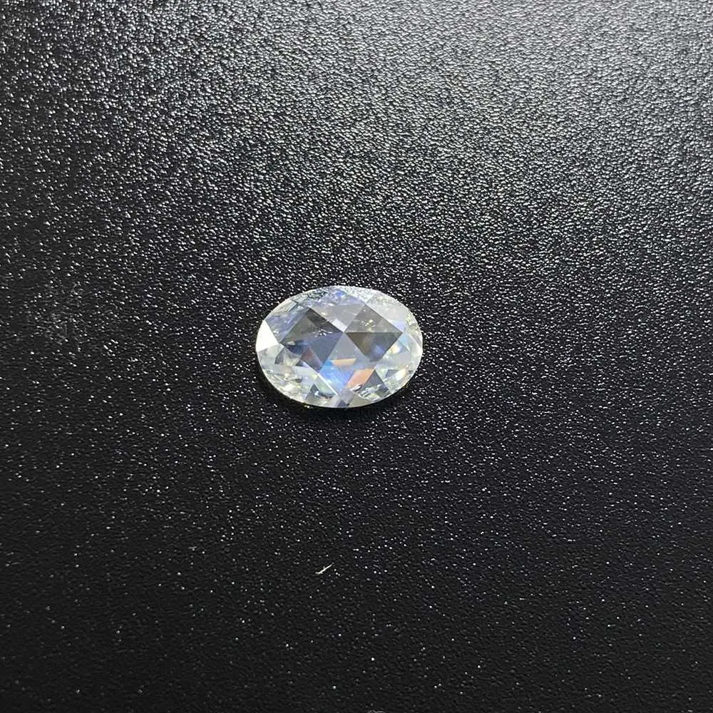 Forma ovale 10x14mm 8 carati GRA sintetico colore bianco D VVS Flatback Rose Cut Moissanite pietra preziosa gioielli di moda H1015