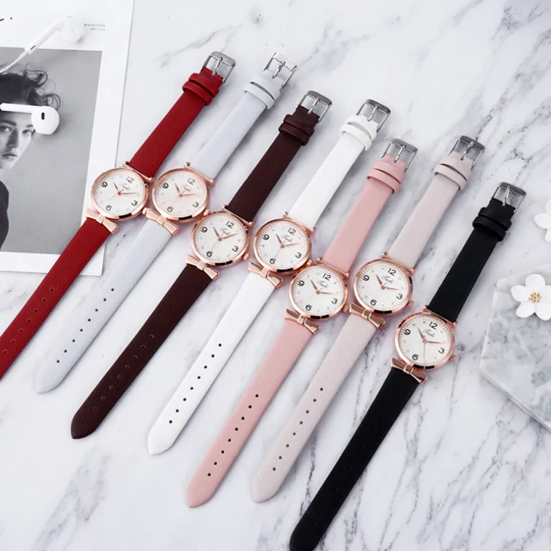 2020 Women Watch Top Style Luxury Fashion Leather Band Analog Quartz Women's WristWatch Women Dress Clock Watches reloj mujer285E