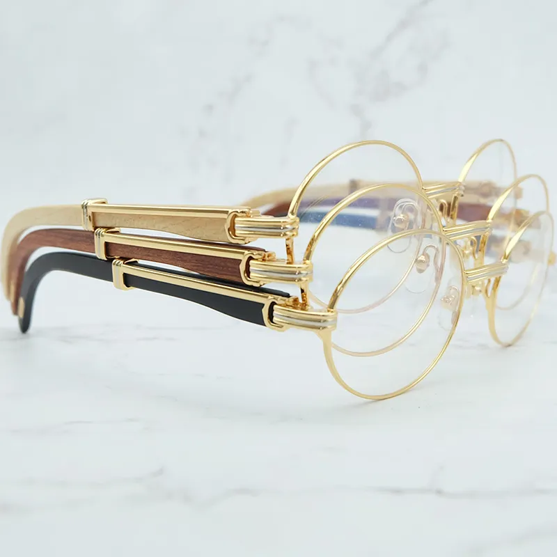 69 aus Holz klare Augengläser für Männer Retro Oval Carter Brillen Rahmen Frauen -Accessoires Luxusmarke Gold Optical Frames 3833670