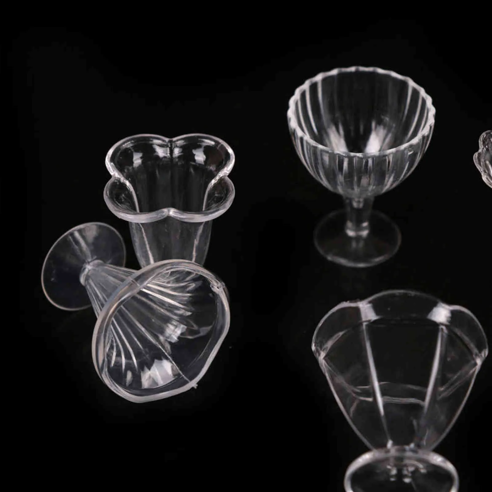 / set tazze in miniatura tazze trasparenti vino gelato sundae decorazioni bambole in plastica trasparente Y211112
