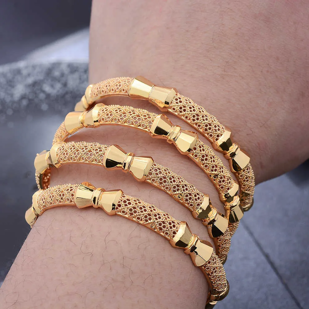 Nouveau 24 k petit Dubai or bébé bracelets pour femmes filles bébé enfant éthiopien bracelets Bracelet bijoux Q0720