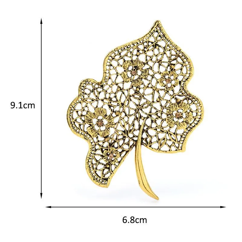 Broches, broches Wulibaby grande feuille vintage pour femmes unisexe plantes fête bureau broche broches cadeaux