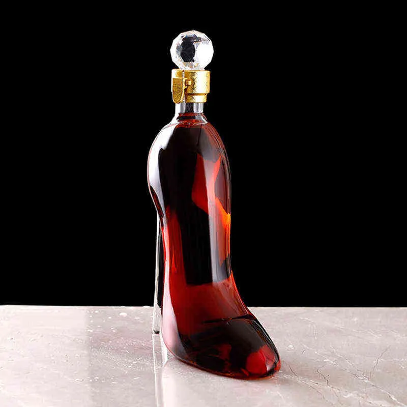 350mlの高いかかとの形状デカンタ豪華なクリスタル赤ワインブランデーシャンパングラスデカンタボトルバーナイトクラブY01132574