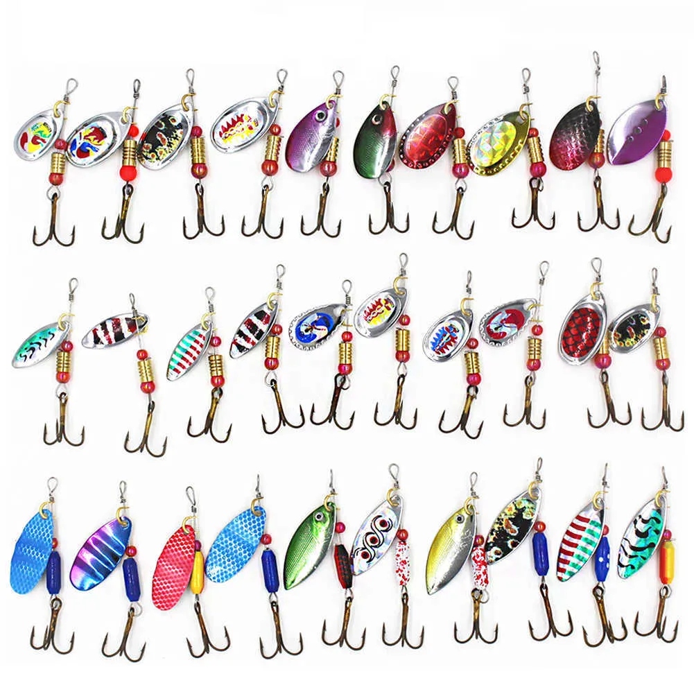 30 teile/los Spinner Angeln Locken Kit Metall Pailletten Löffel Harten Köder Angeln Wobbler Set Angelgerät Isca Künstliche Köder Pesca