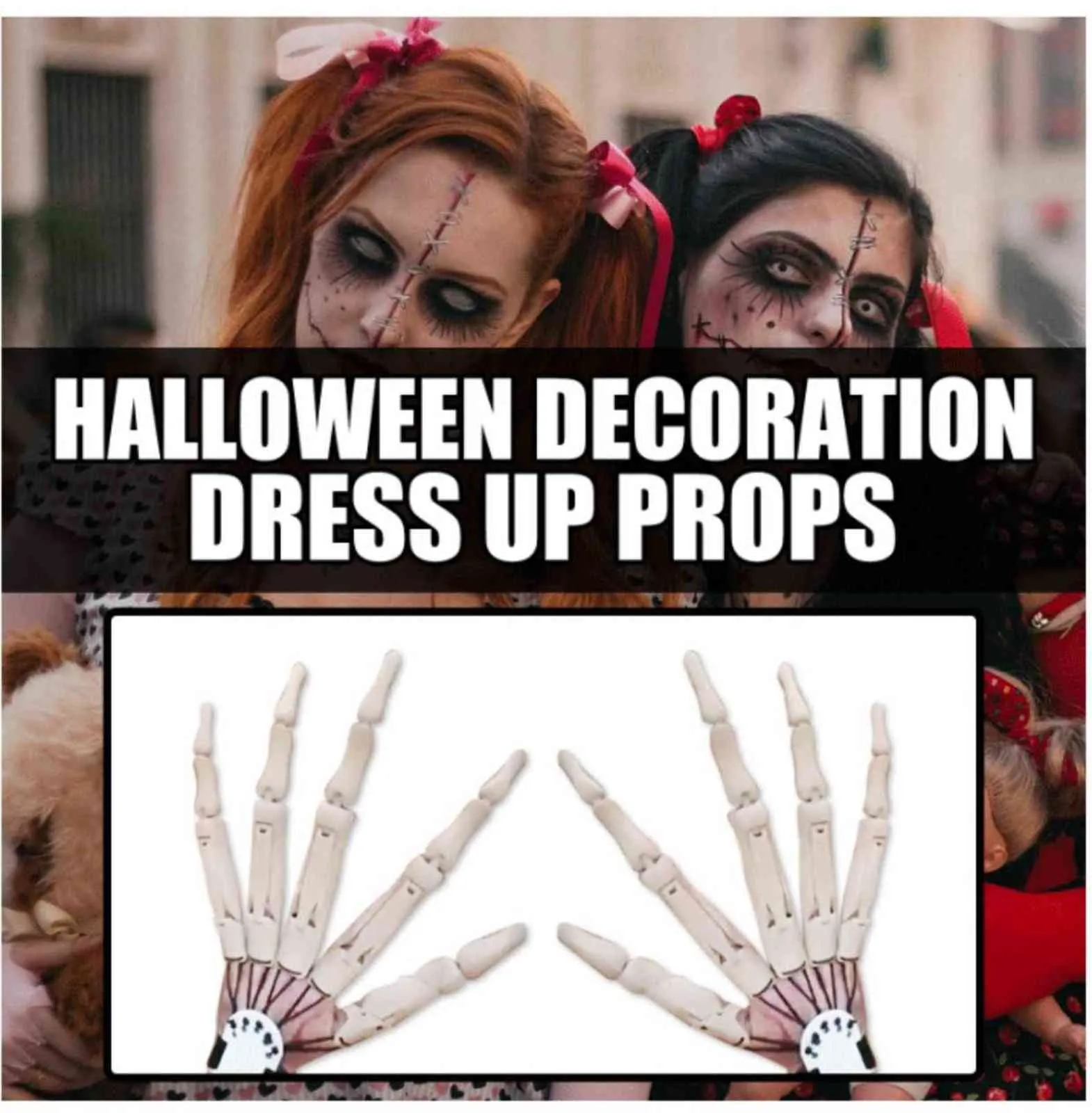 Halloween dekoration artikulerade fingrar flexibel fog finger halloween fest cosplay kostym props skräck spöke klo handskar 21119240155