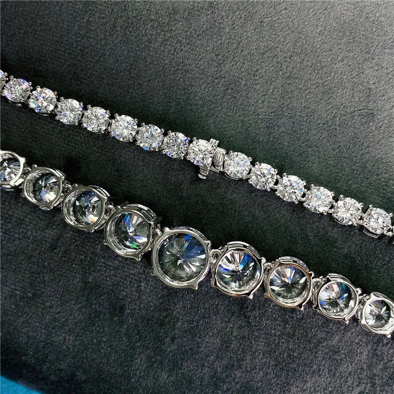 Collier de diamant à la mode 100% réel 925 en argent Sterling de fiançailles collier de chaîne de mariage pour les femmes de mariée Moissanite bijoux cadeau 284F