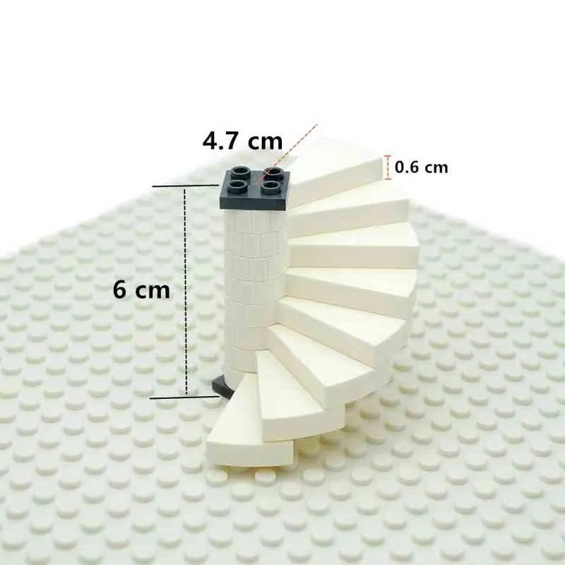 DIY Birleştiren Parçacıklar Spiral Merdiven Desteği 1x1x5 1/3 Ev Merdiven 40243 Adımlar Modüler Yaratıcı Yükseltici Yapı Taşı Oyuncaklar Y1130