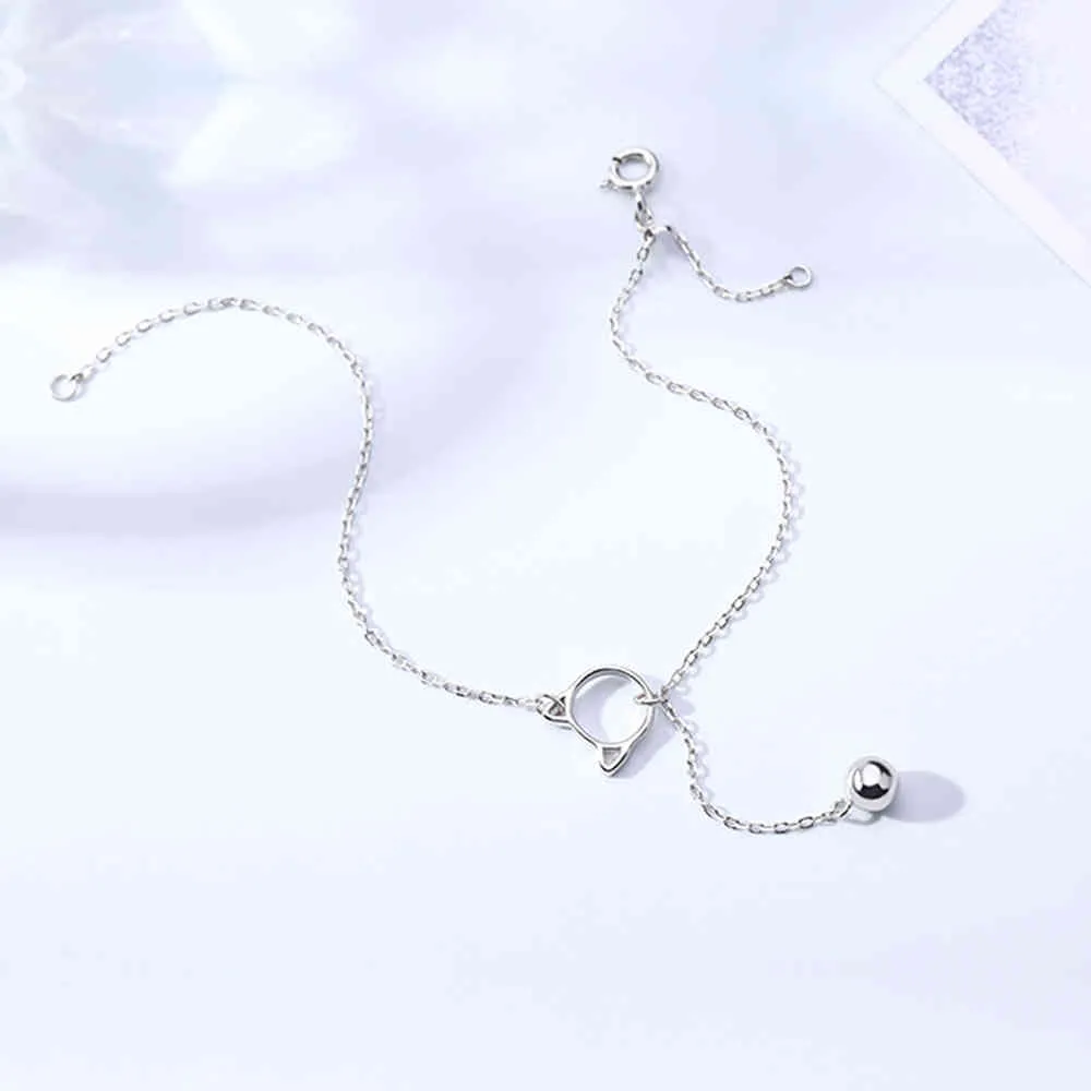 Intero 100% argento sterling 925 carino dolce gattino campana cavigliere donna ragazza semplice spiaggia catena del piede regalo di gioielli