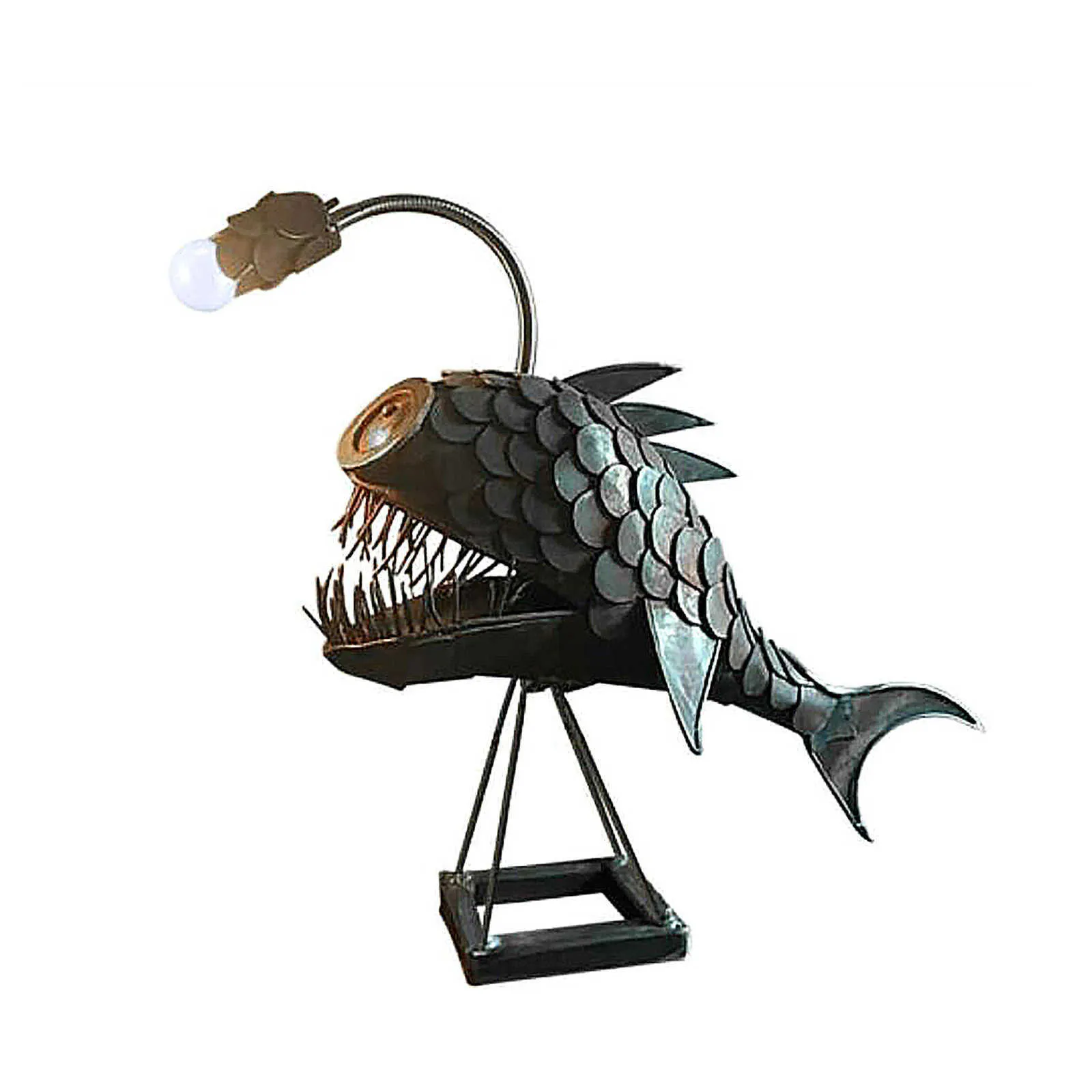 Creative Desk Lamp Shark iron Table USB Metal Lantern Decoration Unique Home Housewarming Gift 210804