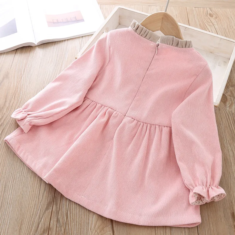 Children Clothes Autumn Girls Dress Baby Girl Princess Big Bow Long-sleeved ChildrenClothes 210515