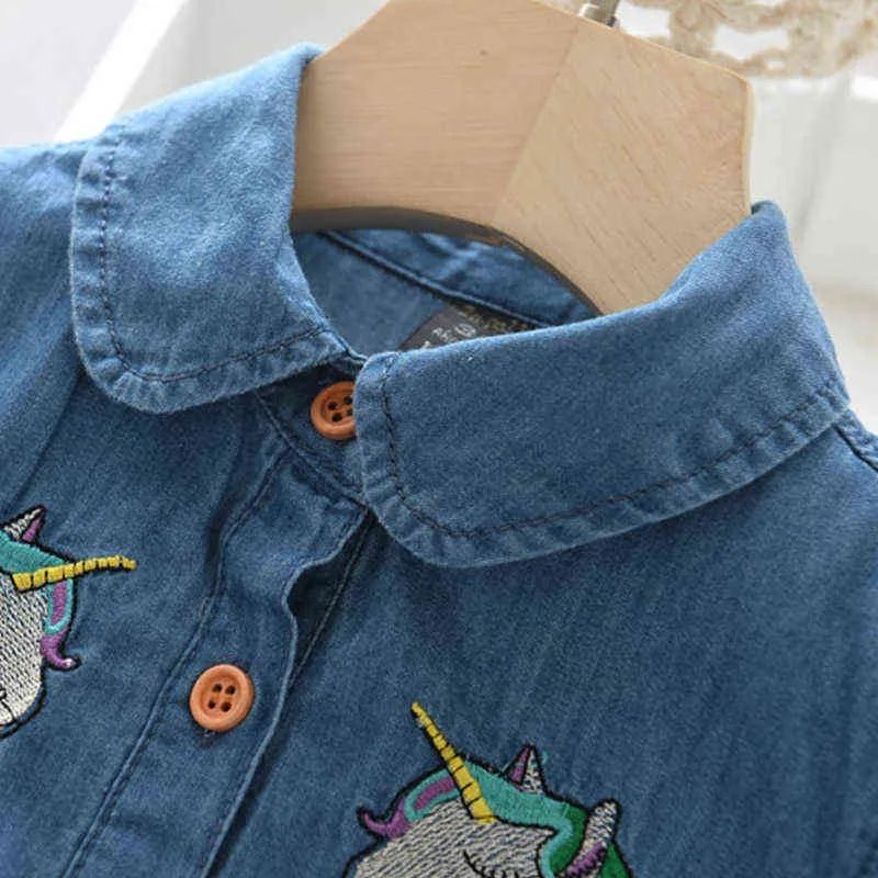 Bear Leader Girls Party Elegant Dress Fashion Kids Princess Costumes Girl Unicorn Denim Dress Costumes Teens Children Clothing 210708