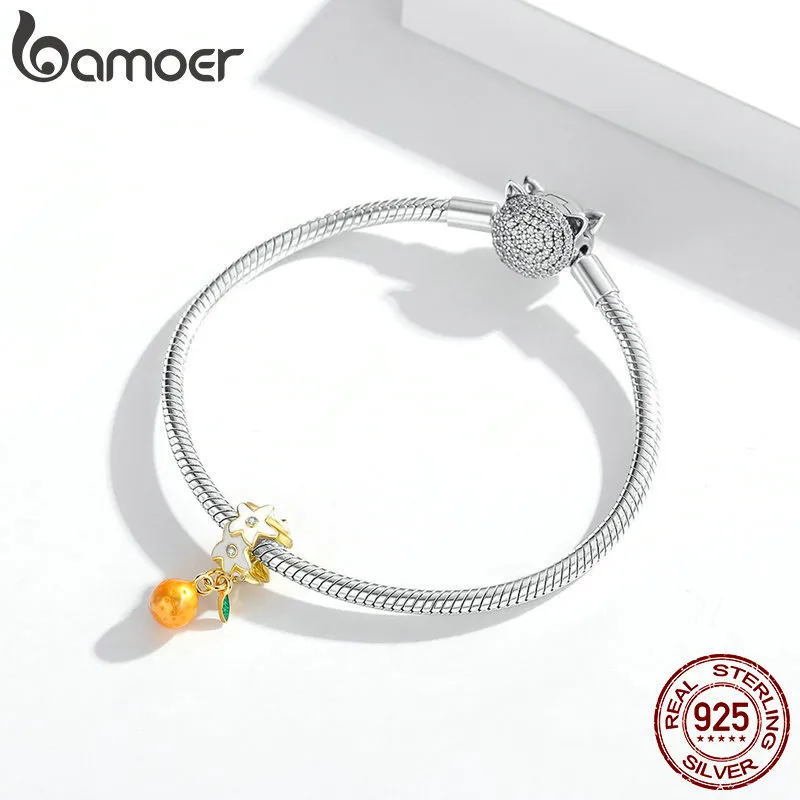 925 Silver Silver CZ Orange Fruit Charm Perles pour le bracelet d'origine Silver 925 BIELLIE DE BIELLIR ACCESSOIRES SCC1715 210512 286I