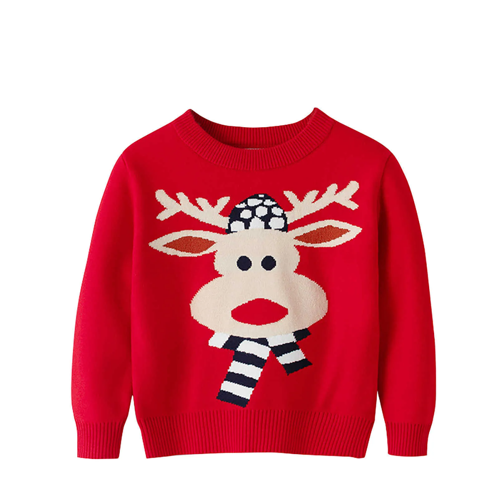Toddler Youth Teen Boys Girls Christmas Cartoon Knit Print Sweater Knitwear New 2021 Baby Sweater For Girl Cartoon print Y1024