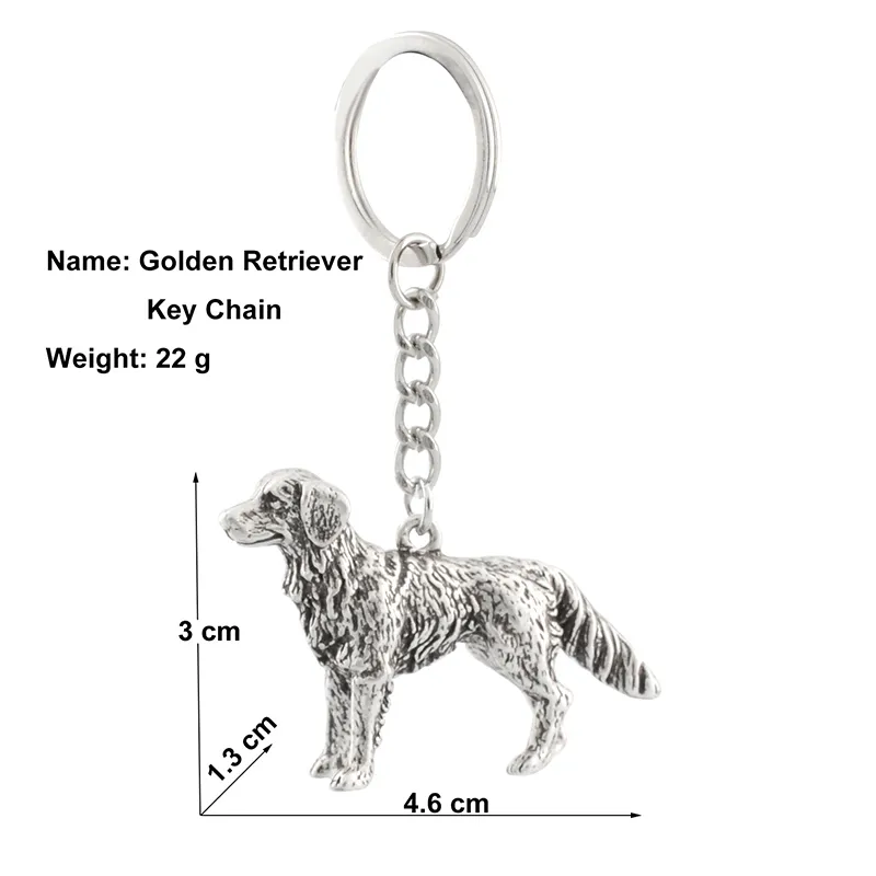 Vintage Retro Golden Retriever Hund Schlüsselanhänger Tier Schlüsselanhänger Schlüsselanhänger Damen Taschenanhänger Haustier Schmuck Geschenk ganze Menge