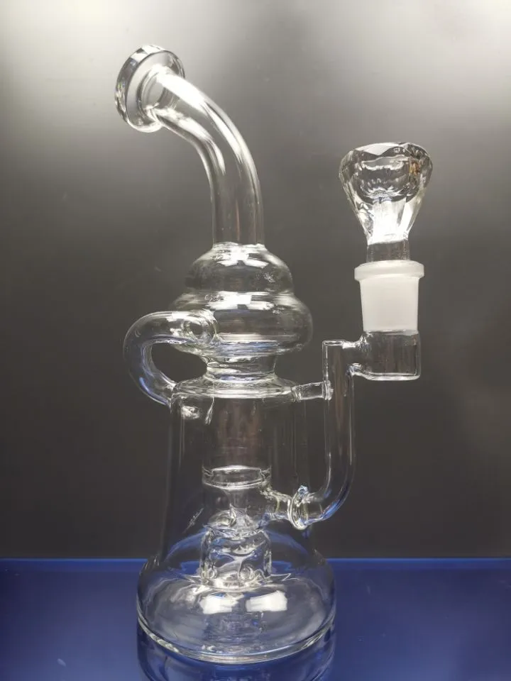 Bong Clear DAB 장비 물 파이프 유리 버블 러 흡연 액세서리 18.8mm 조인