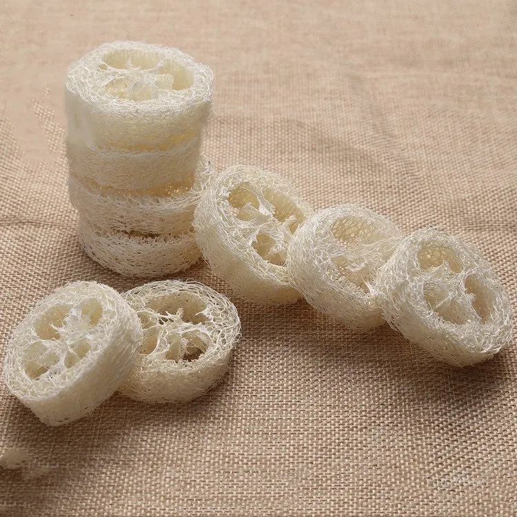 Natural Luffa complex Loofah Soap Dishes 4cm Luffa Soap Holder Soap Pad Bathroom Accessories Cleaning Tool T2I51824