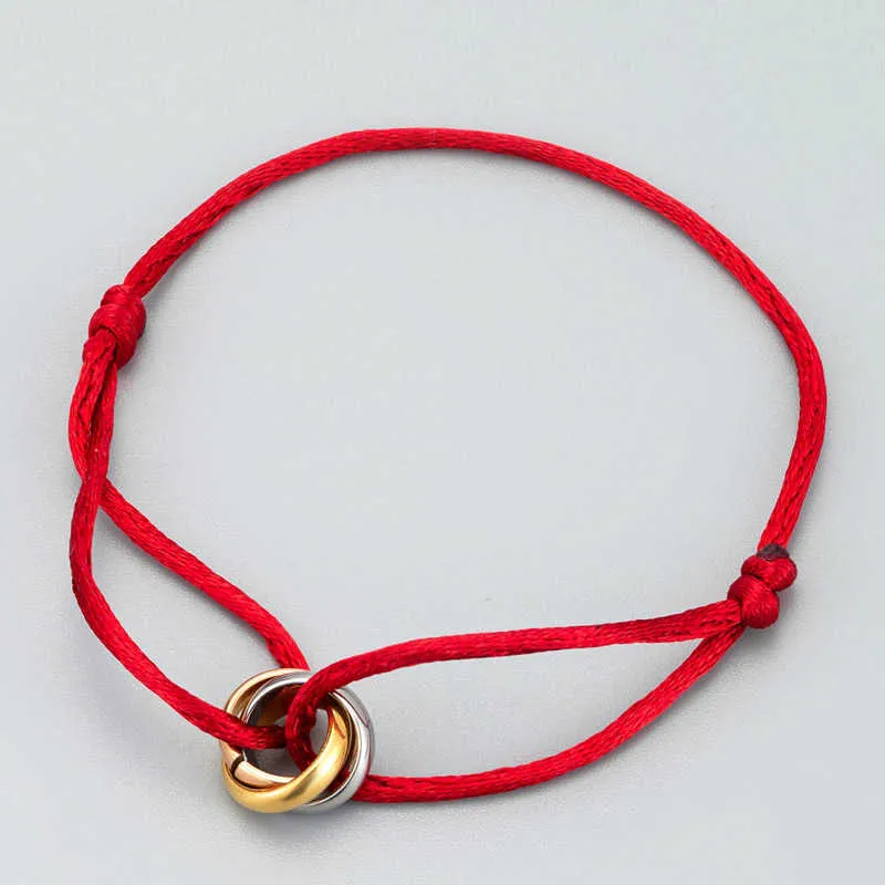 Zlxgirl pulseira de aço inoxidável de alta qualidade com 3 fivelas de metal fita com cadarço e corrente pulseira de seda feita à mão H090276s