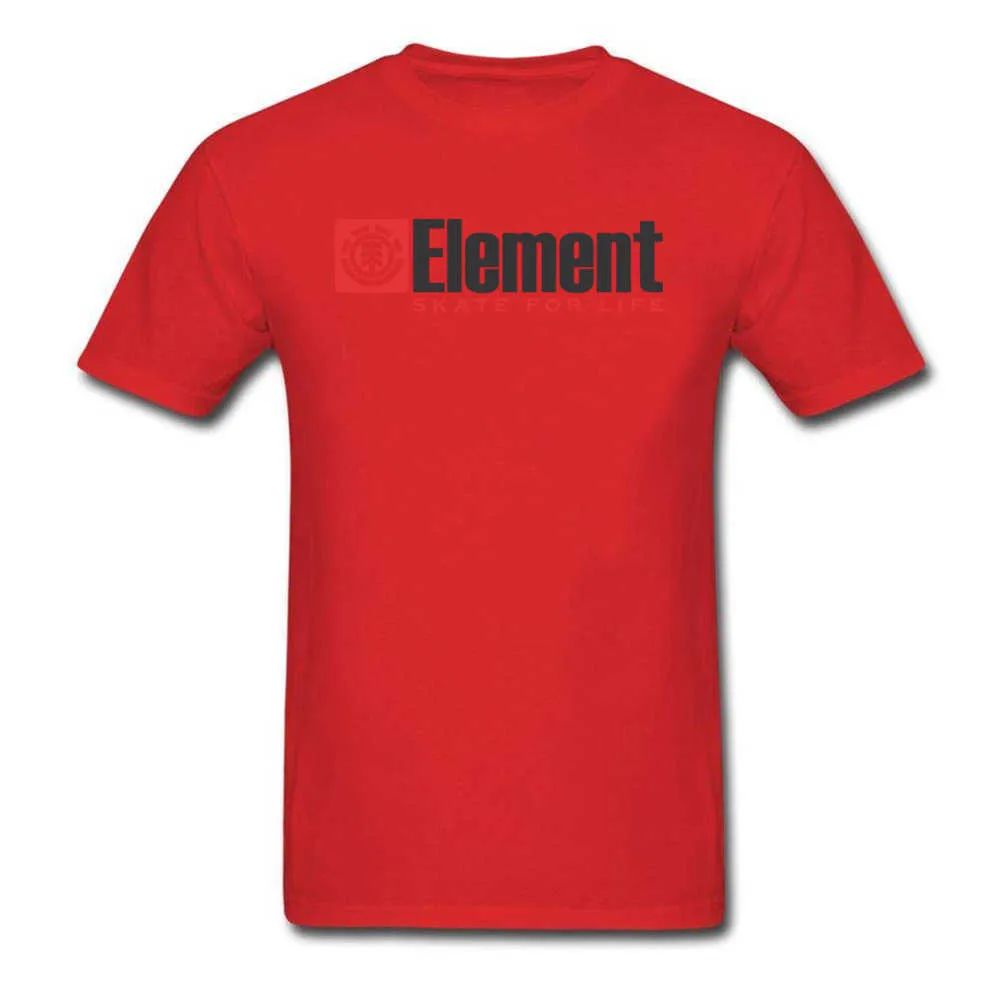 Europe -Element Tees for Men Company Summer Fall Crew Neck Cotton Fabric Short Sleeve T-Shirt Custom Tops Shirts -Element red