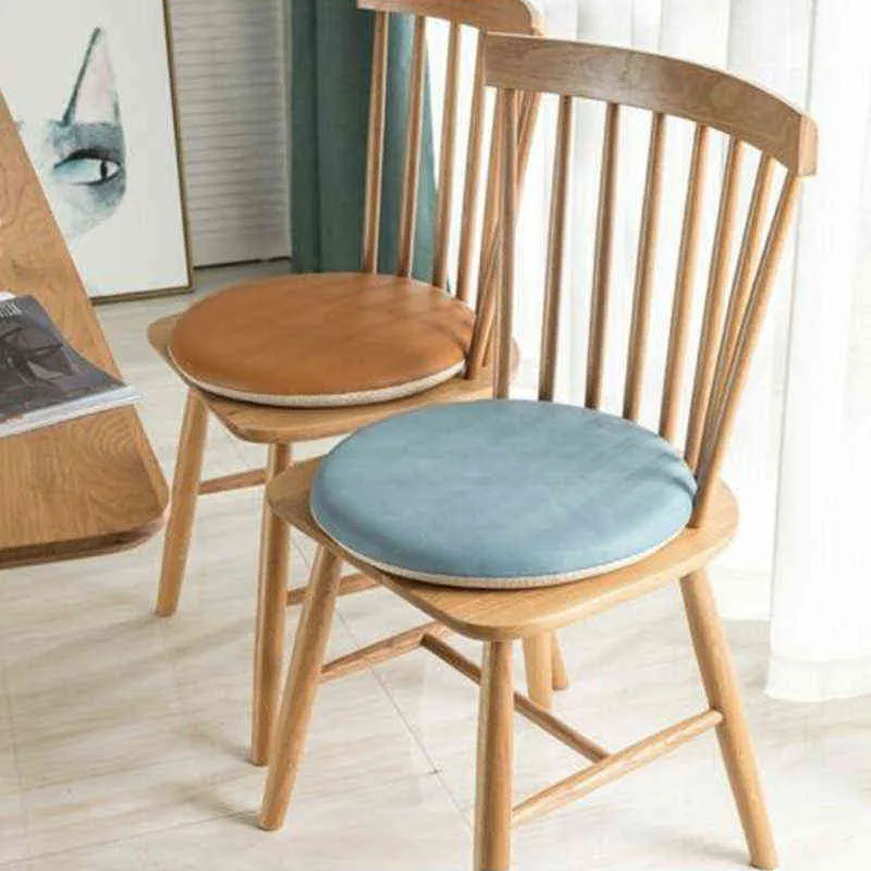 Coussins de chaise de salle à manger d'intérieur portables de Style Simple, coussin de siège rond en cuir solide pour la maison, le bureau et la cuisine 211203238C