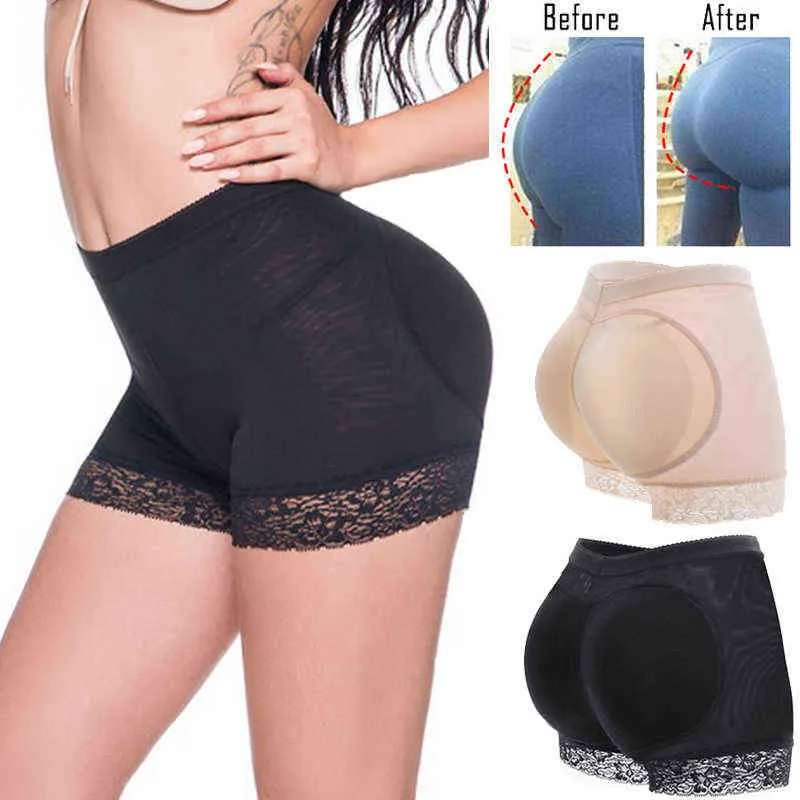 Kvinnor booty pads panty butt lyft kontroll trosor falska höftförstärkare shaper kort tryck upp underkläder skinkor vadderade shapewear 211112