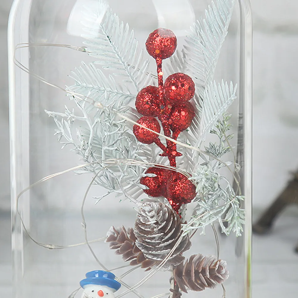 Weihnachten Weihnachten Schneemanndekorationen präsentiert Glasbezug Kreative Home Desktop-Ornamente