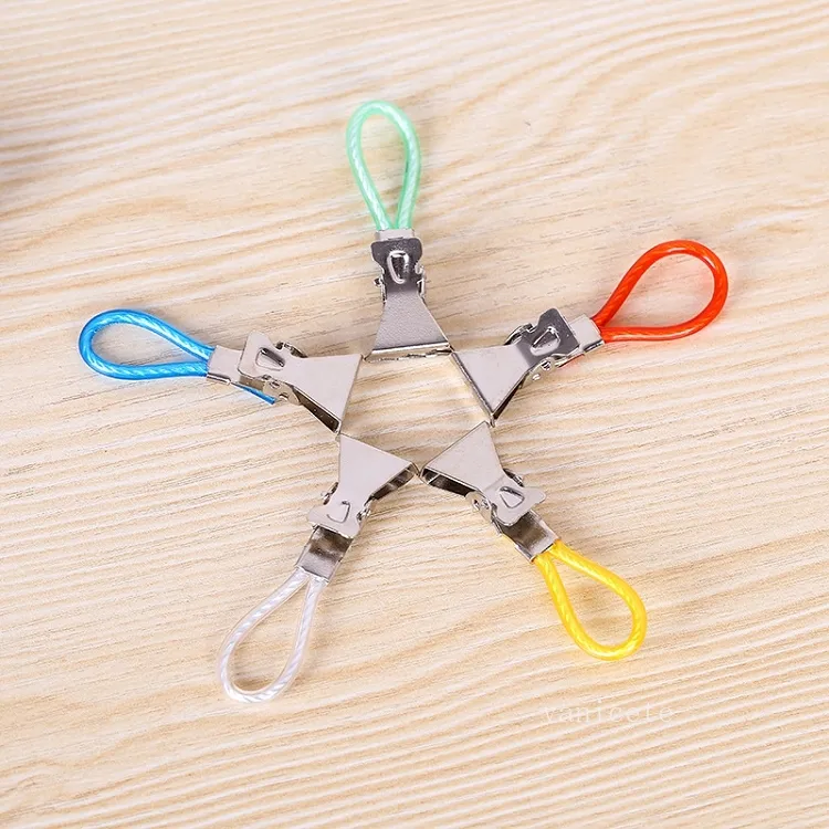 5 teile/satz Bunte Wäsche Teebeutel Clips Handtuch Hängen Clips Wäscheklammern Metall Edelstahl Wäscheklammern Küche Home Storage T2I52971