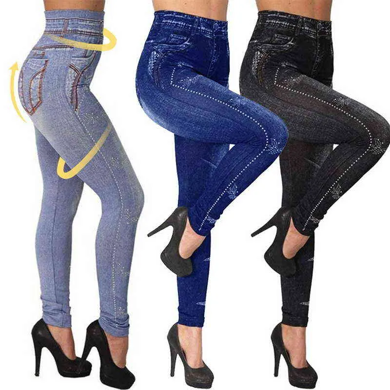 Yoga Hosen Nahtlose Leggings Jeans Für Frauen Hohe Taille Dünne Push-Up Bleistift Hosen Plus Größe S-3XL Stretchy Dünne niet Hosen H1221