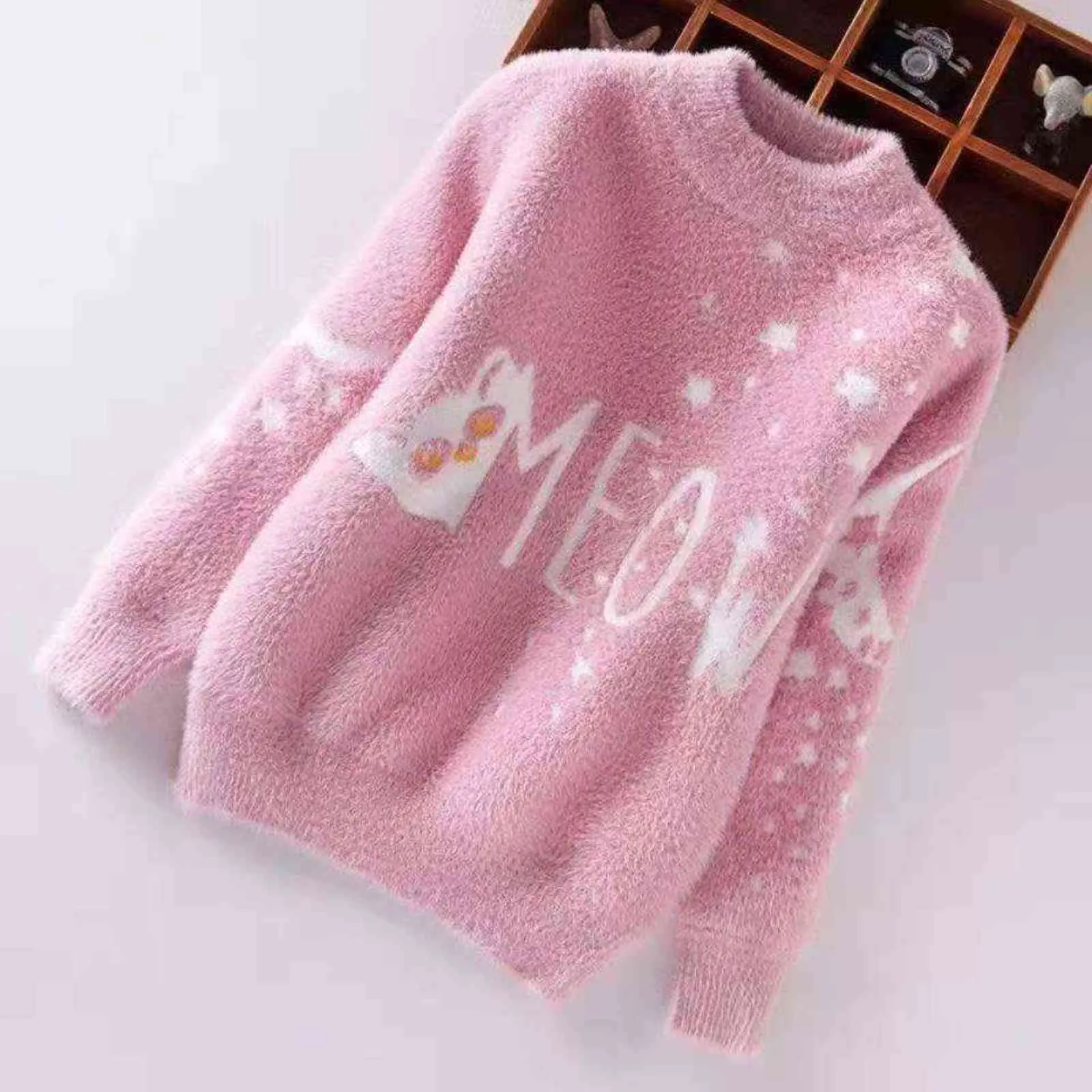 Sweater for Kids Winter Clothes Girls Sweaters Thicken Pullover Warm Children Outwear Autumn and 211104