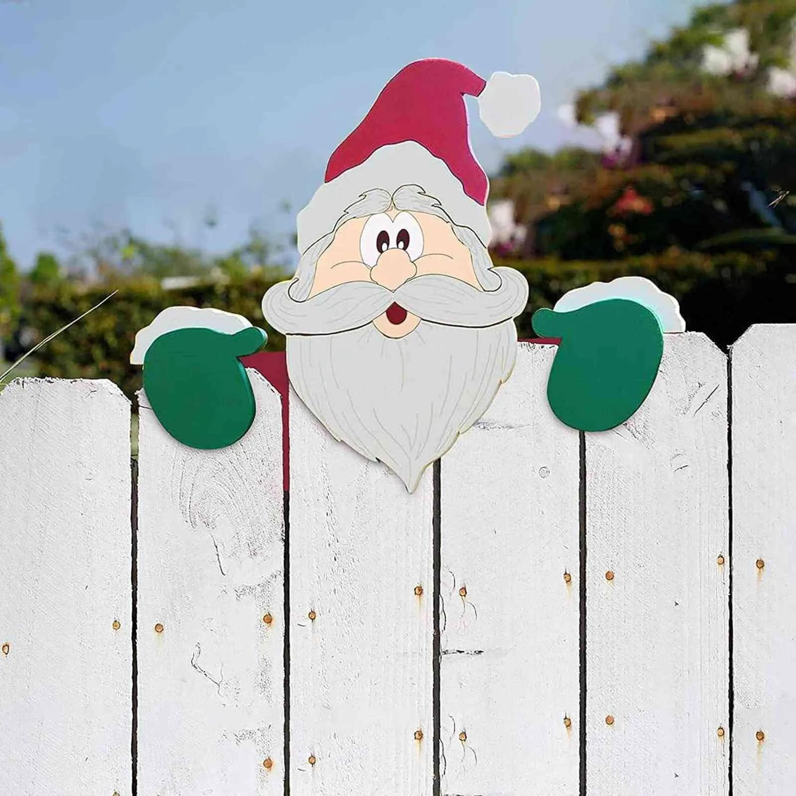 Święty Mikołaj Fence Peeker świąteczne Dekoracja Święta Święta na świeżym powietrzu do okazji domowej imprezy Deco Deco Ozdoby Nowe lata H1112253Q