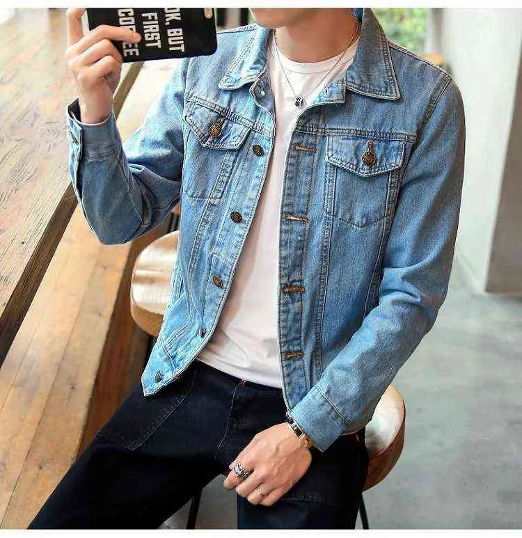 Hommes Jeans Veste Hommes Bomber Vestes Hommes Hip Hop Homme Vintage Denim Veste Manteau Streetwear Chaqueta Hombre M-4XL 211217