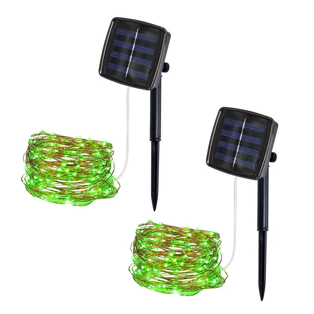 2021 Home Decor 5m 20lights Outdoor Solar Powered Copper Wire Light String Fairy Party Y0720