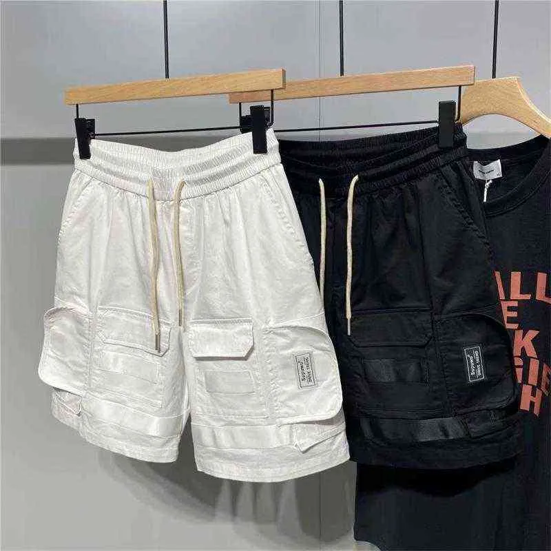 Short cargo hommes cool été offension de vente décontractée hommes courts pantalons de marque techniques techniques noirs blancs shorts de jogger ropa hombre h1210