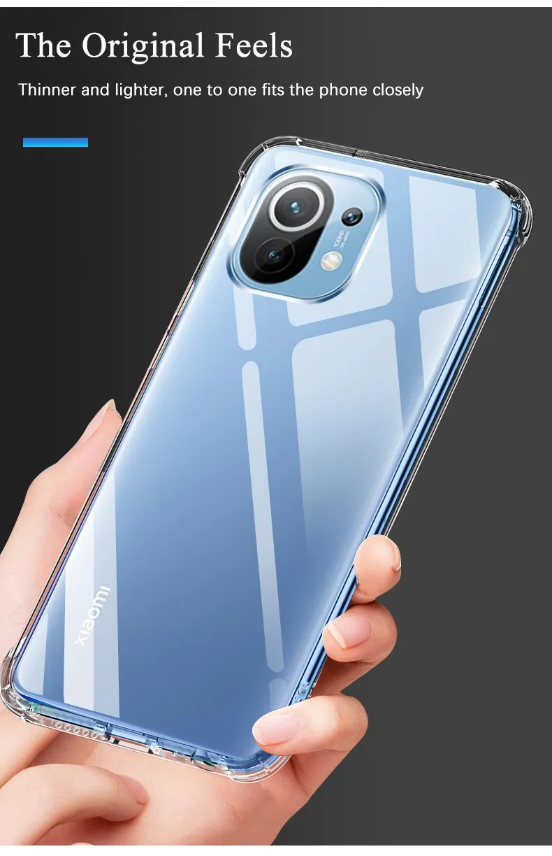 Coque de téléphone antichoc pour Xiaomi, compatible modèles Redmi Mi 11T Pro, 11Lite, 10T, POCO X3, F3, Note 10Pro, 10S, 9, 8, souple et transparente