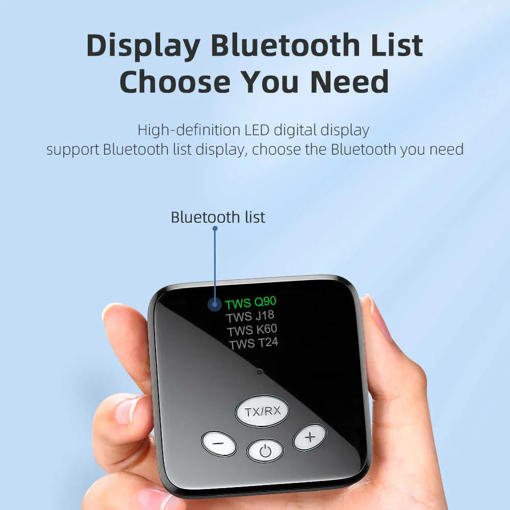 Récepteur Audio Bluetooth 5.0 2 en 1, transmetteur, affichage numérique LED, haut-parleur de voiture sans barrière, convertisseur de musique stéréo, type-c