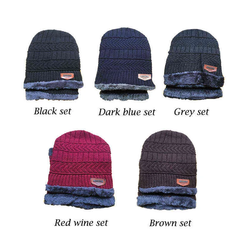 Nieuwjaar winter hoeden caps voor mannen familie matching ouders kinderen muts sjaal set warme gebreide hoed winter cap Gorras Hombre Y21111