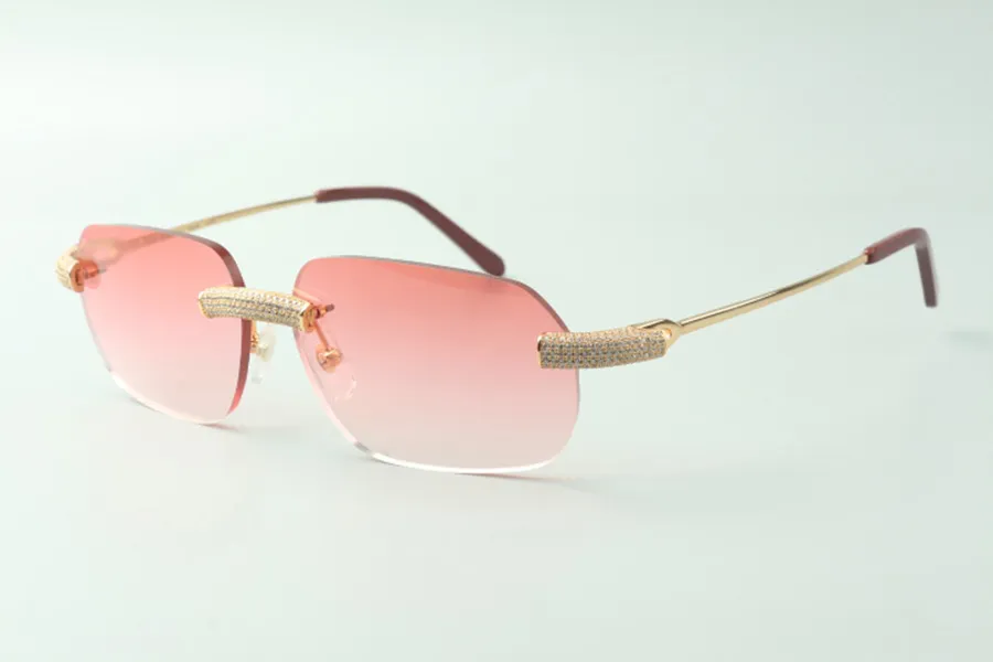 Designer sunglasses 3524024 with micro-paved diamond metal wires legs glasses Direct s size 18-140mm307f