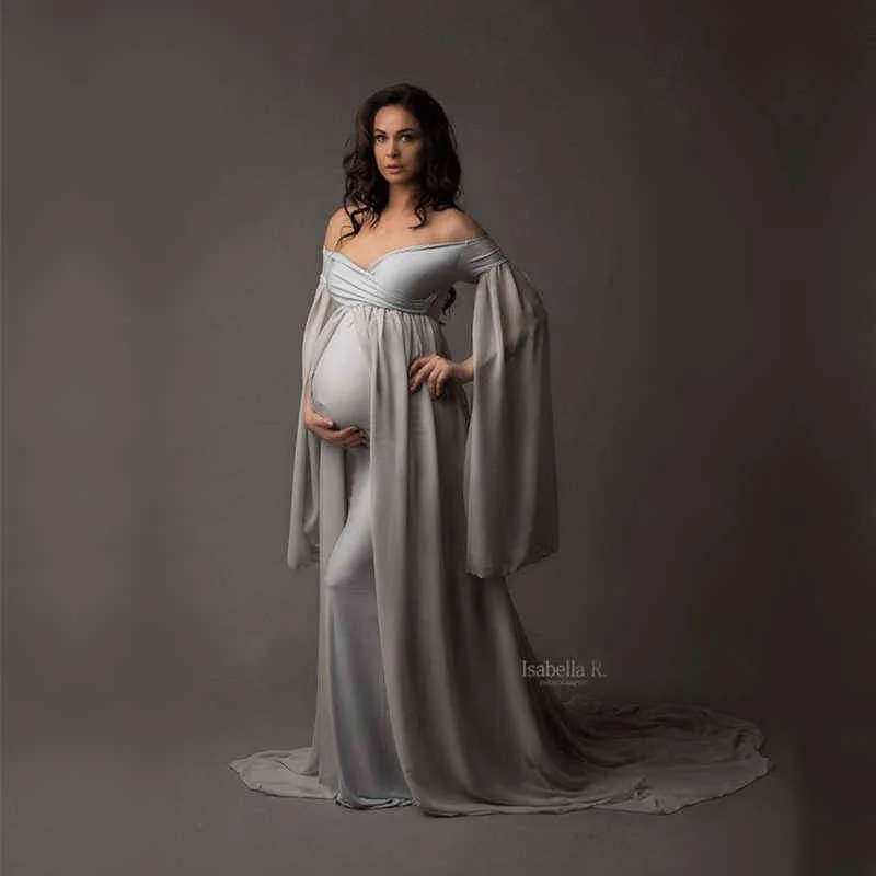 Elegant Maternity Gown Lace Maxi Dress Pregnant Women Clothes Photography Pregnancy Dress Maternity Dresses for Photo Shoot AA220309