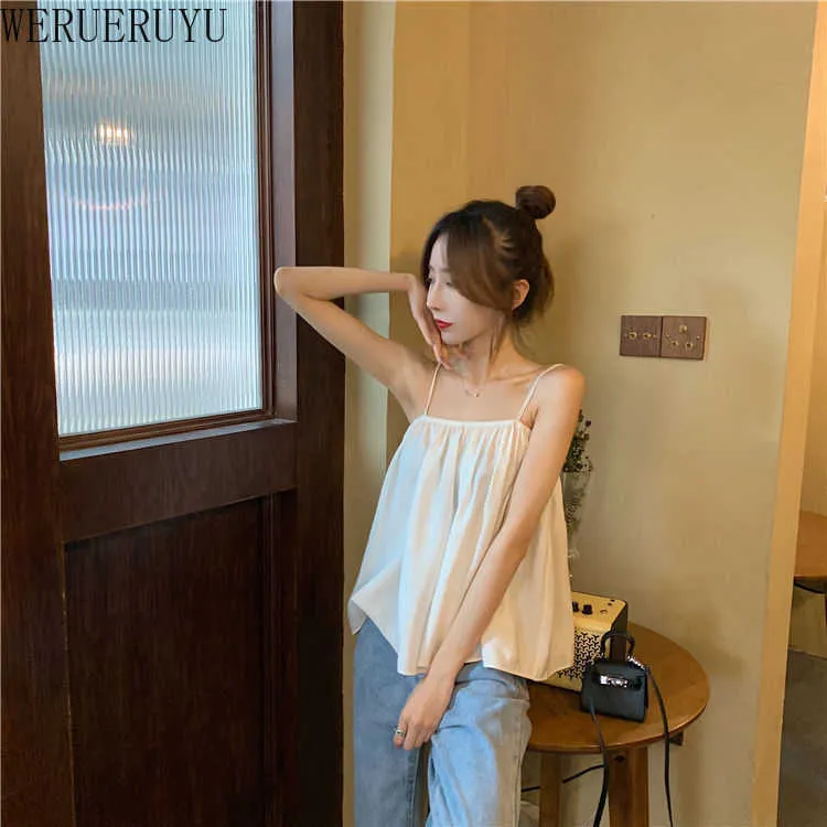 WERUERUYU Summer Women Camisole Tank Top Women Camisole Vest Femin Cropped 210608