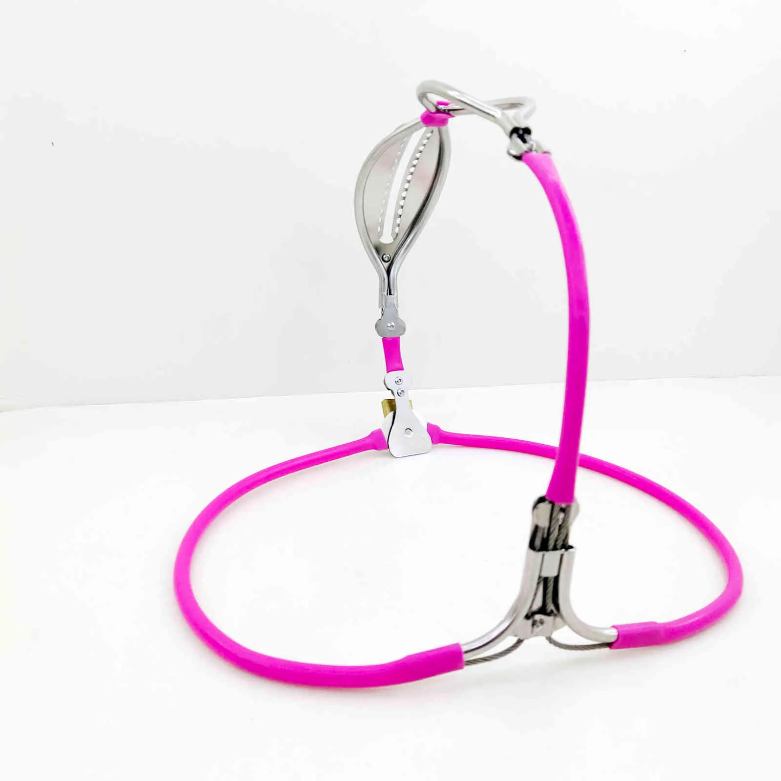 NXY Anelli Cintura di castità femminile Intimo BDSM Bondage Dispositivo in silicone metallico Gioco adulti Cosplay Giocattoli sessuali donna barella a sfera 1124