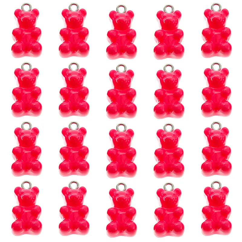 Süßigkeiten Farbe Gummi -Mini -Bären -Reize für DIY -Herstellung niedlicher Ohrringe Anhänger Halsketten Schmuck Finden Accessoires 1221mm6566466