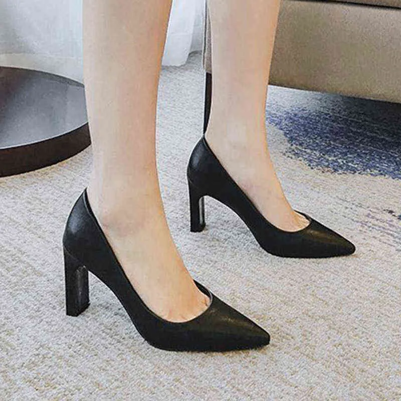 Klänning skor zapatos de vestir para mujer calzado de tacón superalto puntiagudos náuticos färg negro 8424n talla grande 220309