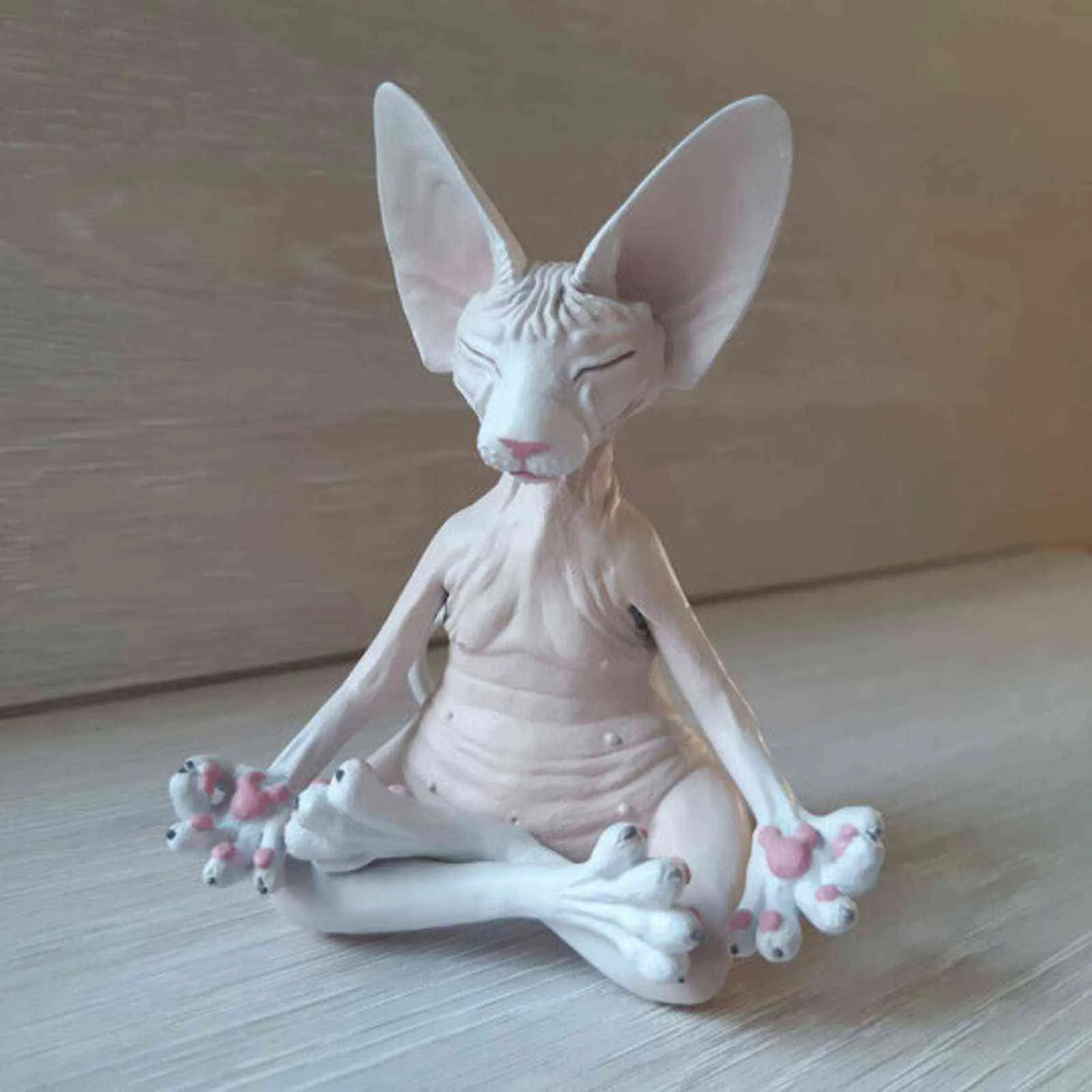 8cm Cat Meditate Statue Figurine da collezione Decorazioni in miniatura Sphynx Desktop ation Modello animale Figura Home Sphinx 211101