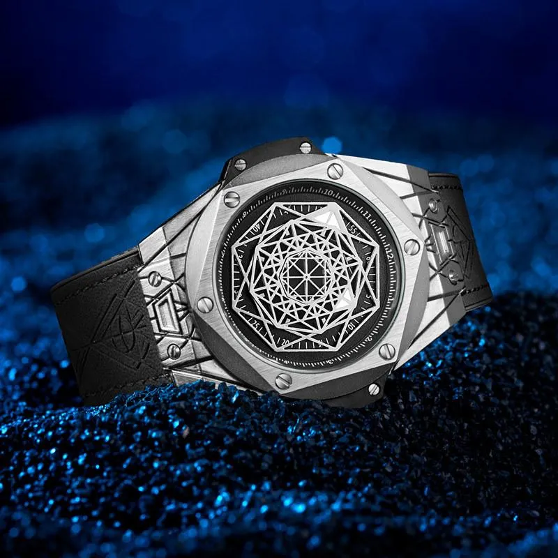 Wristwatches Men Quartz Watch Fashion Unique Sport Waterproof Leather Watches For Relogio Masculino319n