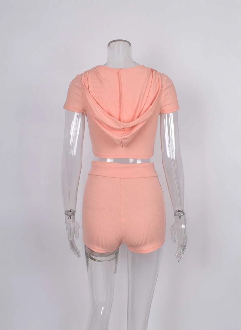 Summer New Sexy Personality Casual Wear's Wear's White White Green Pink Black Collar Shorts Shorts Two Abito Y0702